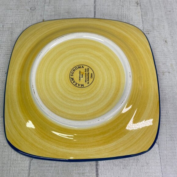 Maxam Sonoma Tuscan TUSCANY Olive Green Center Square Ceramic Salad Plates Set 6 - Picture 11 of 16